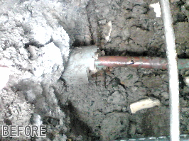 水道・給湯配管の修繕修理前の画像